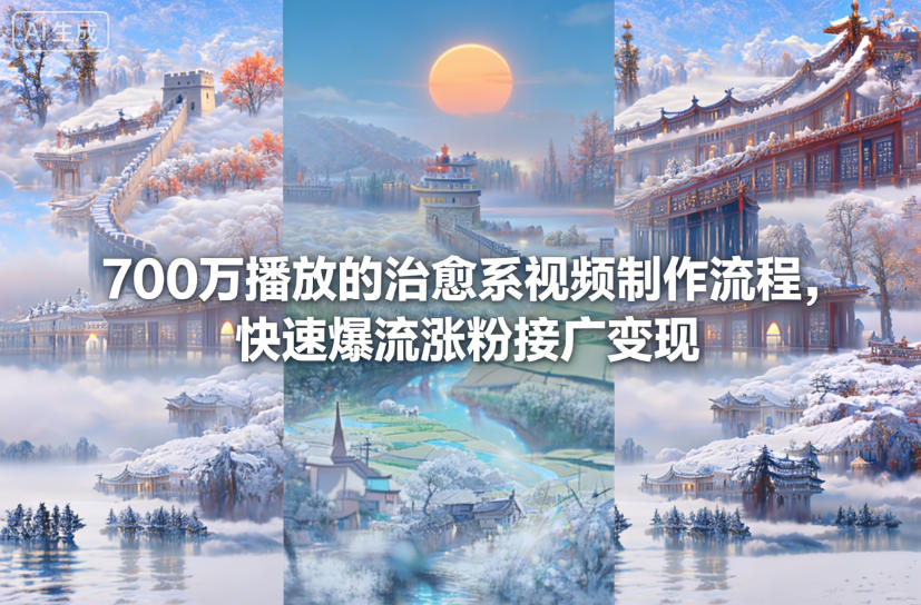 700万播放的治愈系视频制作流程,快速爆流涨粉接广变现-星辰网创 - 网创副业项目资源站