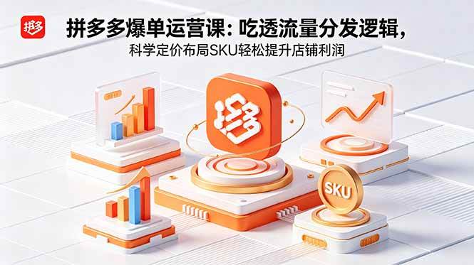 (18577期)拼多多爆单运营实战课:吃透流量分发逻辑,科学定价布局SKU轻松提升店铺利润-星辰网创 - 网创副业项目资源站