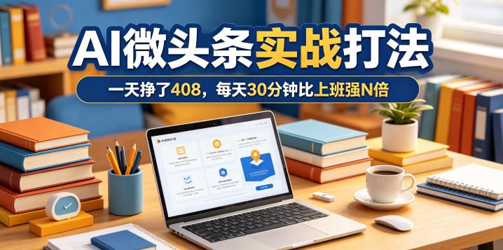 一天挣了408,AI微头条实战打法,每天30分钟比上班强N倍-星辰网创 - 网创副业项目资源站