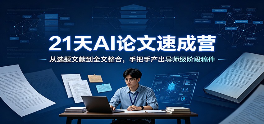 21天AI论文速成营:从选题文献到全文整合,手把手产出导师级阶段稿件-星辰网创 - 网创副业项目资源站