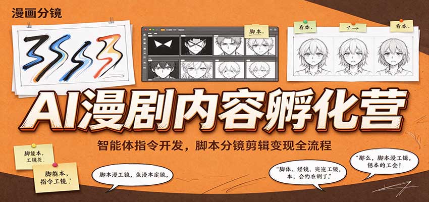 AI漫剧内容孵化营:智能体指令开发,脚本分镜剪辑变现全流程-星辰网创 - 网创副业项目资源站