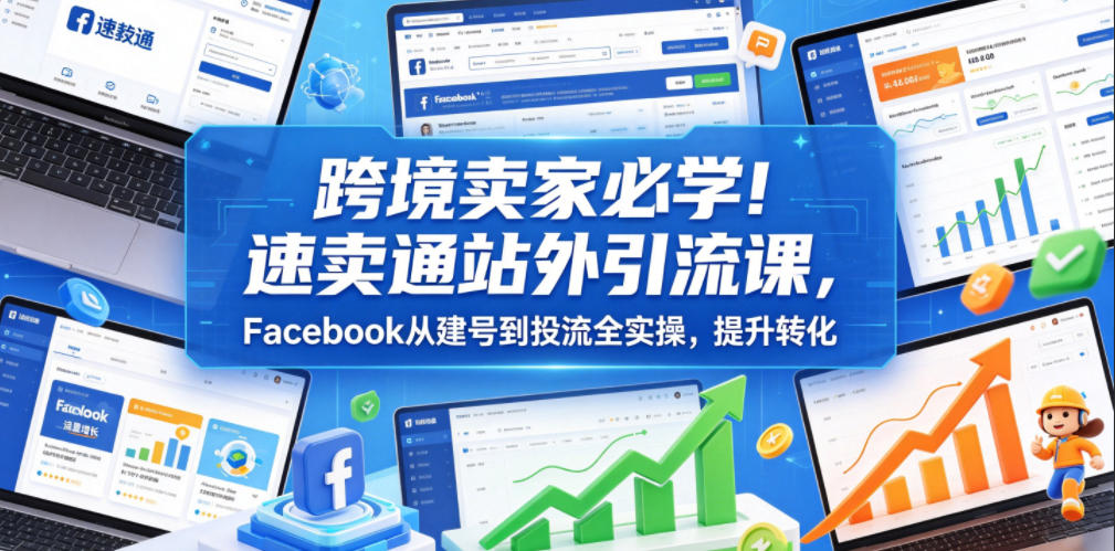 跨境卖家必学!速卖通站外引流课,Facebook从建号到投流全实操,提升转化-星辰网创 - 网创副业项目资源站