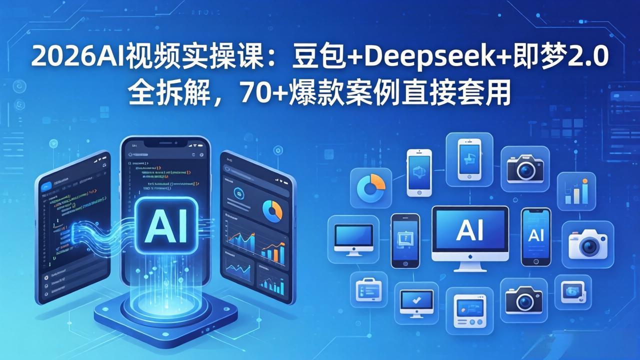 2026AI视频实操课:豆包+Deepseek+即梦2.0全拆解,70+爆款案例直接套用-星辰网创 - 网创副业项目资源站