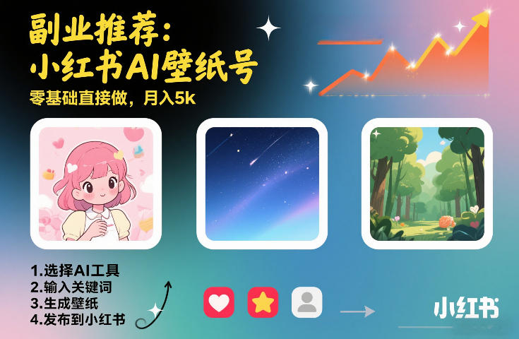 副业推荐:小红书AI壁纸号,零基础直接做,月入5k-星辰网创 - 网创副业项目资源站