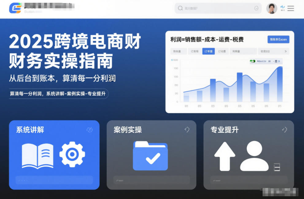 2025跨境电商财务实操指南,从后台到账本,算清每一分利润,系统讲解-案例实操-专业提升