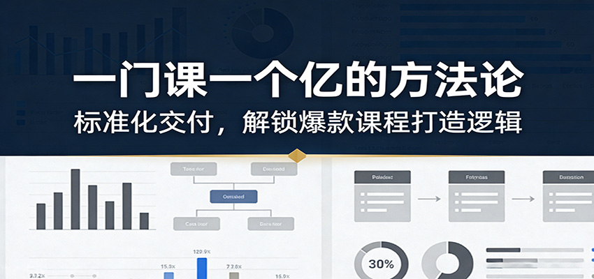 一门课一个亿的方法论：标准化交付，解锁爆款课程打造逻辑-星辰网创 - 网创副业项目资源站