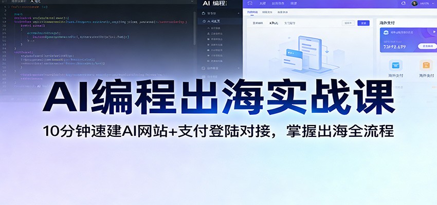 AI编程出海实战课：10分钟速建AI网站+支付登陆对接，掌握出海全流程 - 星辰网创 - 网创副业项目资源站-星辰网创 - 网创副业项目资源站