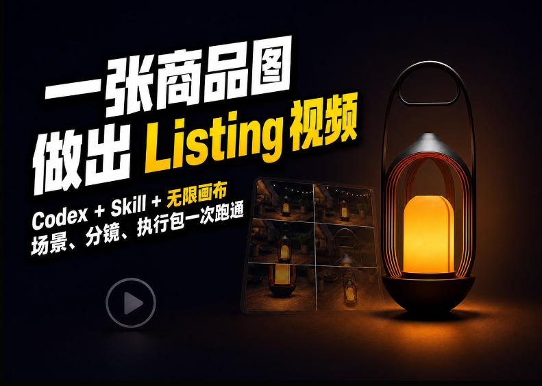 Codex+无限画布，把一张商品图变成可执行的Amazon Listing视频-星辰网创 - 网创副业项目资源站