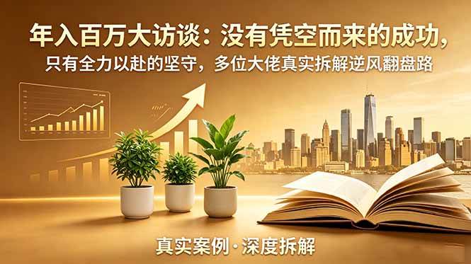 (18891期)年入百万大访谈-更新:没有凭空而来的成功,只有全力以赴的坚守,多位大佬真实拆解逆风翻盘路-星辰网创 - 网创副业项目资源站