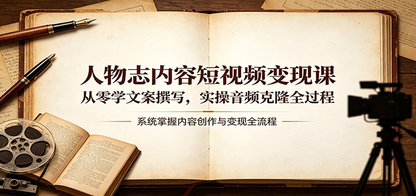 人物志内容短视频变现课：从零学文案撰写，实操音频克隆全过程 - 星辰网创 - 网创副业项目资源站-星辰网创 - 网创副业项目资源站