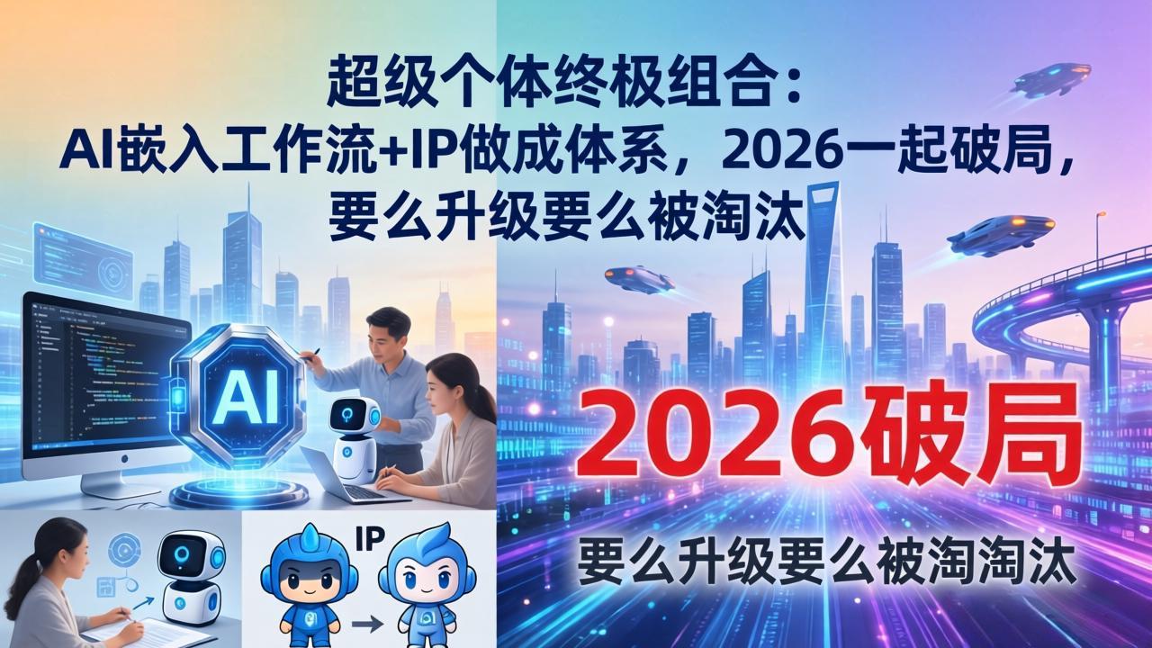 超级个体终极组合:AI嵌入工作流+IP做成体系,2026一起破局,要么升级要么被淘汰-星辰网创 - 网创副业项目资源站