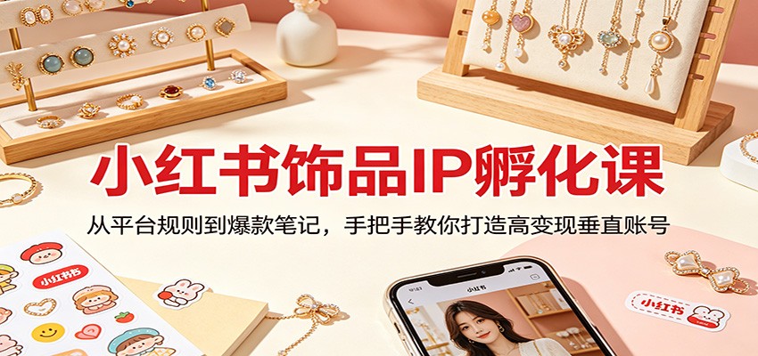 小红书饰品IP孵化课：从平台规则到爆款笔记，手把手教你打造高变现垂直账号 - 星辰网创 - 网创副业项目资源站-星辰网创 - 网创副业项目资源站
