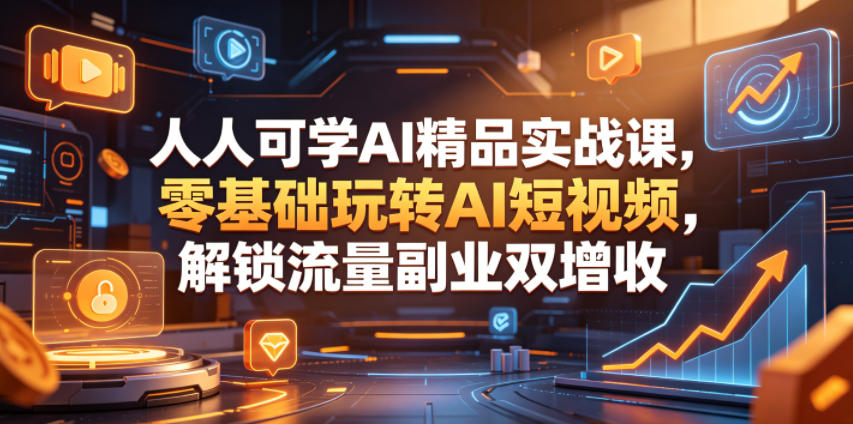 人人可学AI精品实战课,零基础玩转AI短视频,解锁流量副业双增收-星辰网创 - 网创副业项目资源站