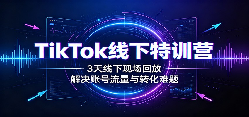 TikTok线下特训营：3天线下现场回放，解决账号流量与转化难题 - 星辰网创 - 网创副业项目资源站-星辰网创 - 网创副业项目资源站