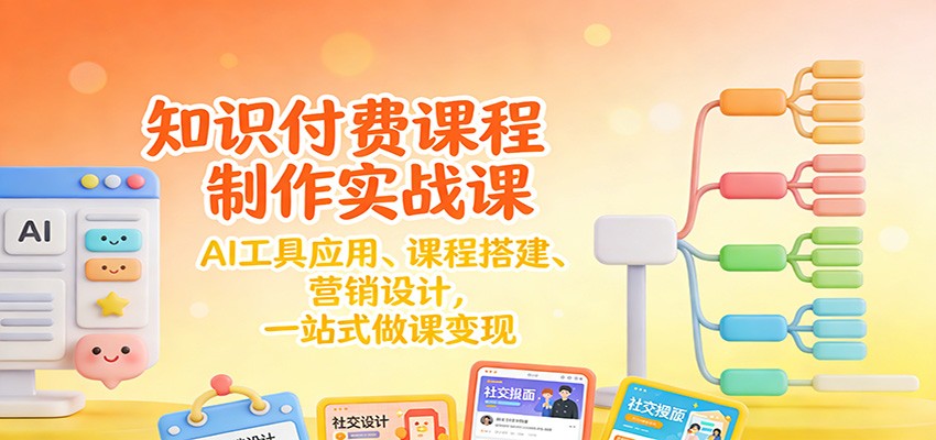 知识付费课程制作实战课：AI工具应用 、课程搭建、营销设计，一站式做课变现 - 星辰网创 - 网创副业项目资源站-星辰网创 - 网创副业项目资源站