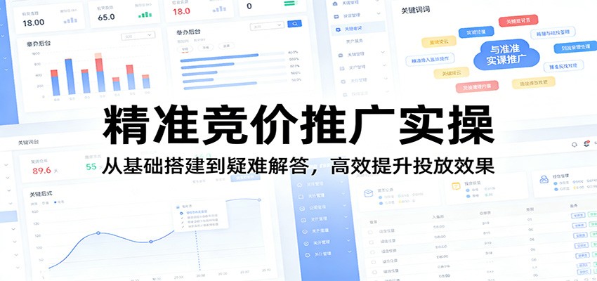 精准竞价推广实操：从基础搭建到疑难解答，高效提升投放效果 - 星辰网创 - 网创副业项目资源站-星辰网创 - 网创副业项目资源站