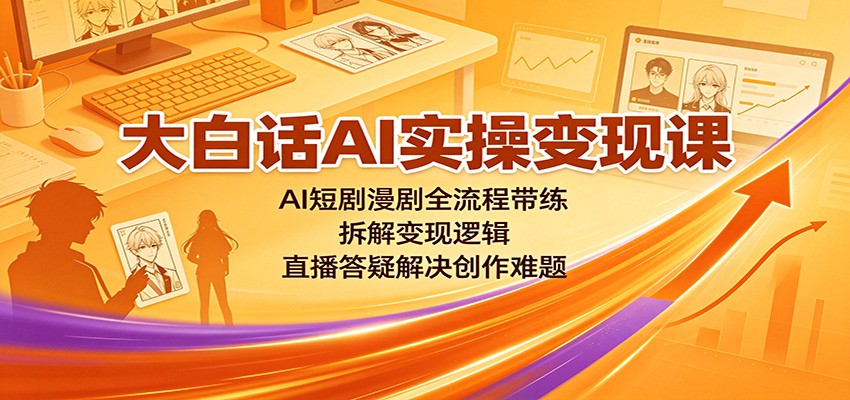 大白话AI实操变现课:AI短剧漫剧全流程带练,拆解变现逻辑,直播答疑解决创作难题-星辰网创 - 网创副业项目资源站