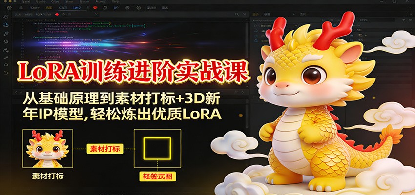 LoRA训练进阶实战课：从基础原理到素材打标+3D新年IP模型，轻松炼出优质LoRA - 星辰网创 - 网创副业项目资源站-星辰网创 - 网创副业项目资源站