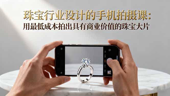 珠宝行业设计的手机拍摄课:用最低成本拍出具有商业价值的珠宝大片!-星辰网创 - 网创副业项目资源站