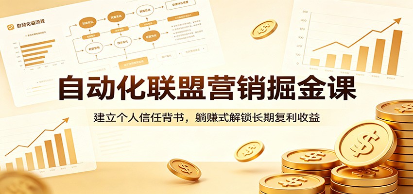 自动化联盟营销掘金课：建立个人信任背书，躺赚式解锁长期复利收益 - 星辰网创 - 网创副业项目资源站-星辰网创 - 网创副业项目资源站
