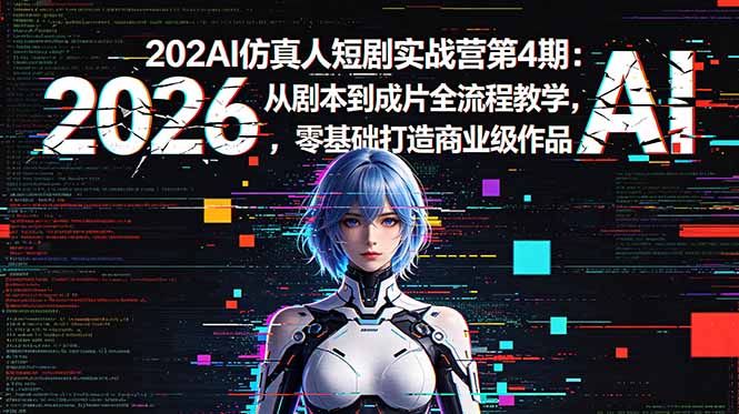 2026AI仿真人短剧实战营第4期:从剧本到成片全流程教学,零基础打造商业级作品-星辰网创 - 网创副业项目资源站