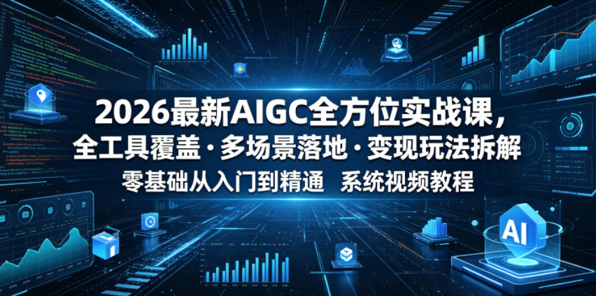 2026最新AIGC全方位实战课,全工具覆盖・多场景落地・变现玩法拆解,零基础从入门到精通系统视频教程-星辰网创 - 网创副业项目资源站