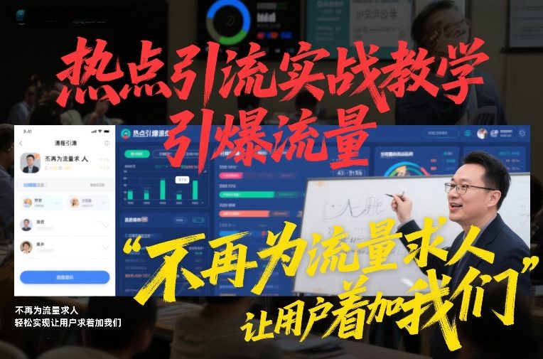 热点引流实战教学,引爆流量,不再为流量求人,轻松实现让用户求着加我们-星辰网创 - 网创副业项目资源站