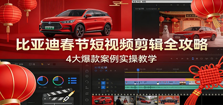 比亚迪春节短视频剪辑全攻略，4大爆款案例实操教学 - 星辰网创 - 网创副业项目资源站-星辰网创 - 网创副业项目资源站