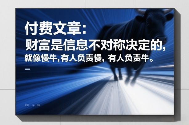 付费文章:财富是信息不对称决定的,就像慢牛,有人负责慢,有人负责牛-星辰网创 - 网创副业项目资源站