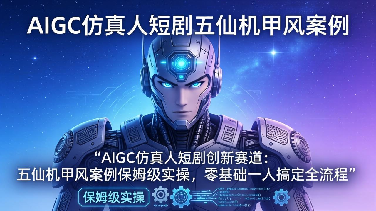 AIGC仿真人短剧创新赛道：五仙机甲风案例保姆级实操，零基础一人搞定全流程-星辰网创 - 网创副业项目资源站
