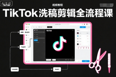 TikTok洗稿剪辑全流程课，PR洗稿剪辑全流程，TK洗稿运营课 - 星辰网创 - 网创副业项目资源站-星辰网创 - 网创副业项目资源站