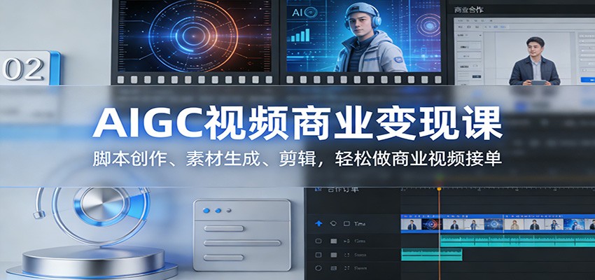 AIGC视频商业变现课：脚本创作、素材生成、剪辑，轻松做商业视频接单 - 星辰网创 - 网创副业项目资源站-星辰网创 - 网创副业项目资源站