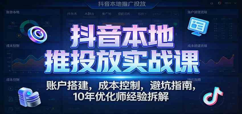 抖音本地推投放实战课：账户搭建，成本控制，避坑指南，10年优化师经验拆解-星辰网创 - 网创副业项目资源站