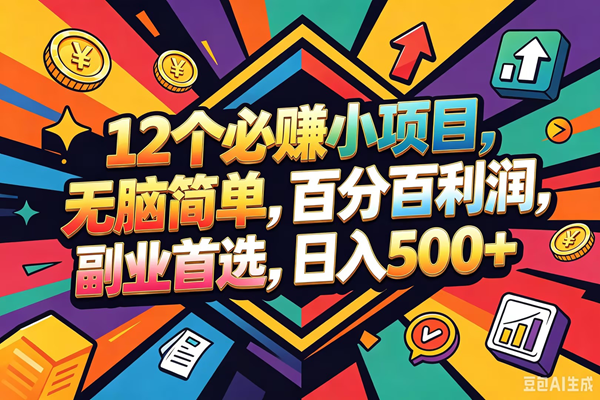 （18291期）12个必赚钱的小项目，百分百赚米，无脑简单，副业首选，日入600+ - 星辰网创 - 网创副业项目资源站-星辰网创 - 网创副业项目资源站