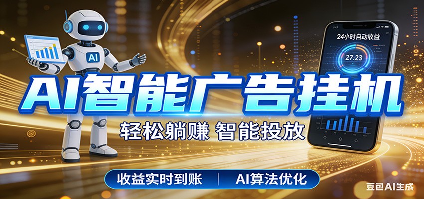 智能广告挂机新时代，利用碎片化时间实现稳定被动收益，AI帮你持续盈利 - 星辰网创 - 网创副业项目资源站-星辰网创 - 网创副业项目资源站