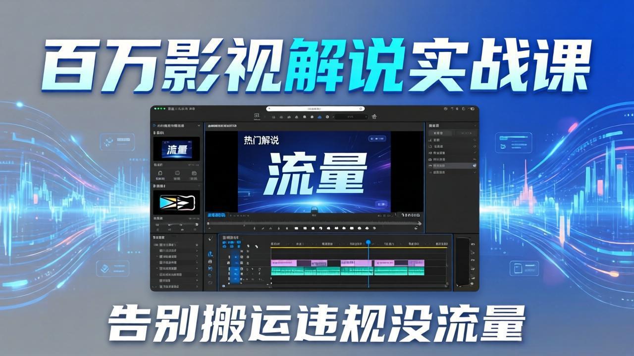 百万影视解说实战课：告别搬运违规没流量，AI文案+配音+剪映，做出能上热门的解说视频 - 星辰网创 - 网创副业项目资源站-星辰网创 - 网创副业项目资源站