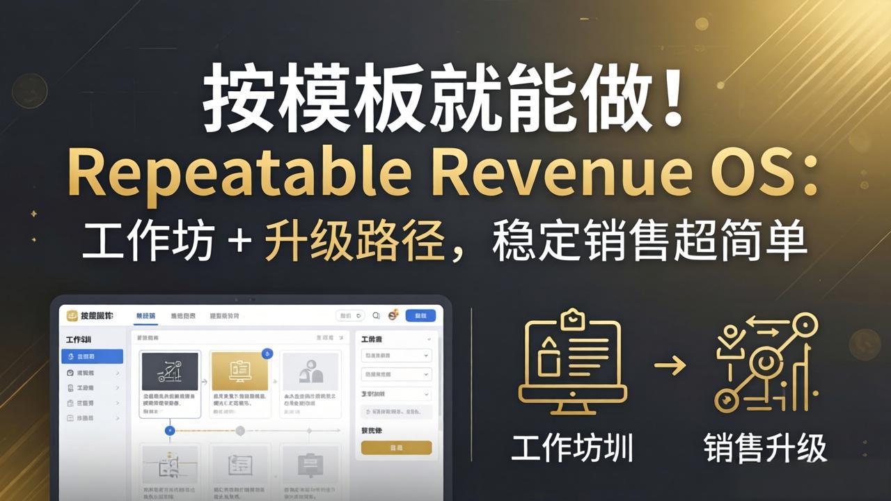 按模板就能做！Repeatable Revenue OS：工作坊 + 升级路径，稳定销售超简单 - 星辰网创 - 网创副业项目资源站-星辰网创 - 网创副业项目资源站