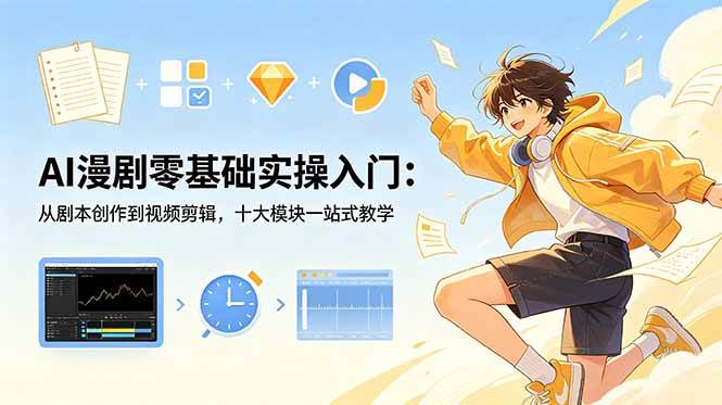 （18812期）AI漫剧零基础实操入门：从剧本创作到视频剪辑，十大模块一站式教学 - 星辰网创 - 网创副业项目资源站-星辰网创 - 网创副业项目资源站