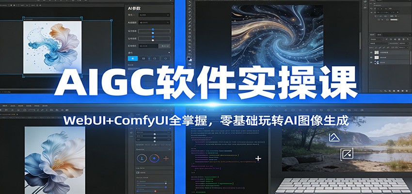 AIGC软件实操课：WebUI+ComfyUI全掌握，零基础玩转AI图像生成 - 星辰网创 - 网创副业项目资源站-星辰网创 - 网创副业项目资源站