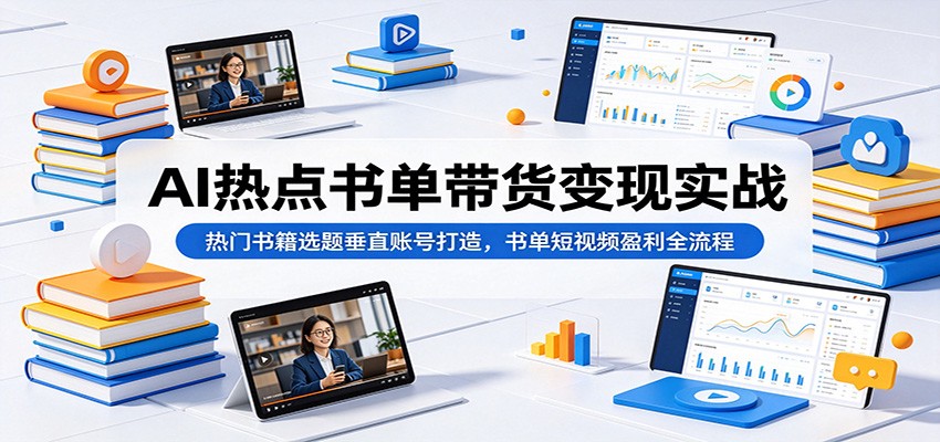AI热点书单带货变现实战:热门书籍选题垂直账号打造,书单短视频盈利全流程-星辰网创 - 网创副业项目资源站