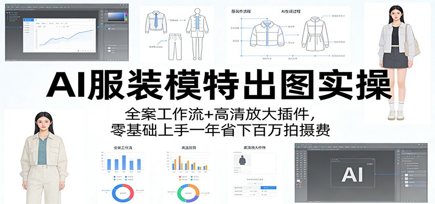 AI服装模特出图实操：全案工作流+ 高清放大插件，零基础上手一年省下百万拍摄费 - 星辰网创 - 网创副业项目资源站-星辰网创 - 网创副业项目资源站