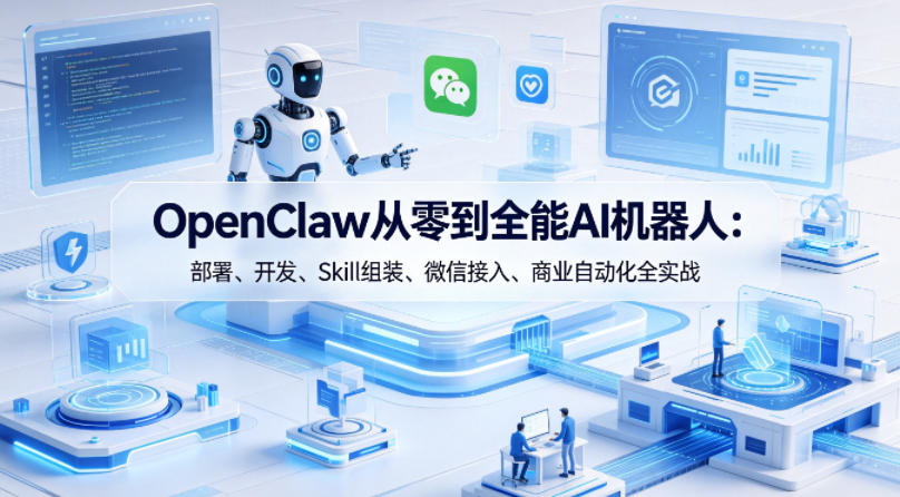 OpenClaw从零到全能AI机器人：部署、开发、Skill组装、微信接入、商业自动化全实战 - 星辰网创 - 网创副业项目资源站-星辰网创 - 网创副业项目资源站