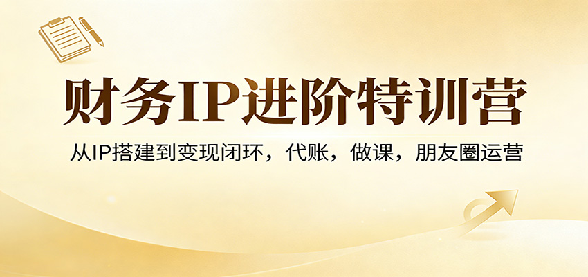财务IP进阶特训营：从IP搭建到变现闭环，代账，做课，朋友圈运营 - 星辰网创 - 网创副业项目资源站-星辰网创 - 网创副业项目资源站