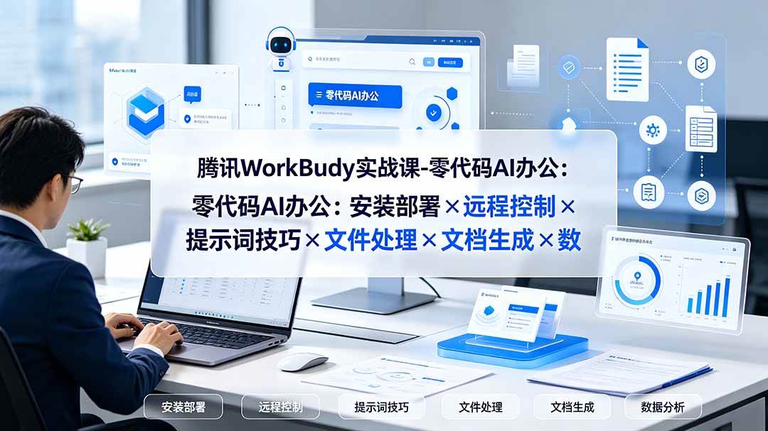 (19325期)腾讯WorkBuddy实战课-零代码AI办公:安装部署×远程控制×提示词技巧×文件处理×文档生成×数据分析 (19325期)腾讯WorkBuddy实战课-零代码AI办公:安装部署×远程控制×提示词技巧×文件处理×文档生成×数据分析