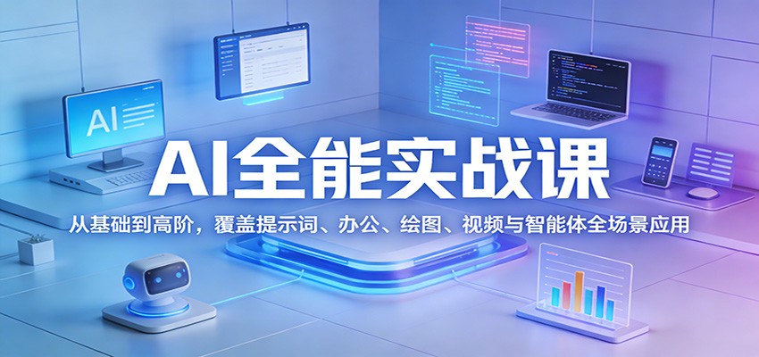 AI全能实战课:从基础到高阶,覆盖提示词、办公、绘图、视频与智能体全场景应用-星辰网创 - 网创副业项目资源站