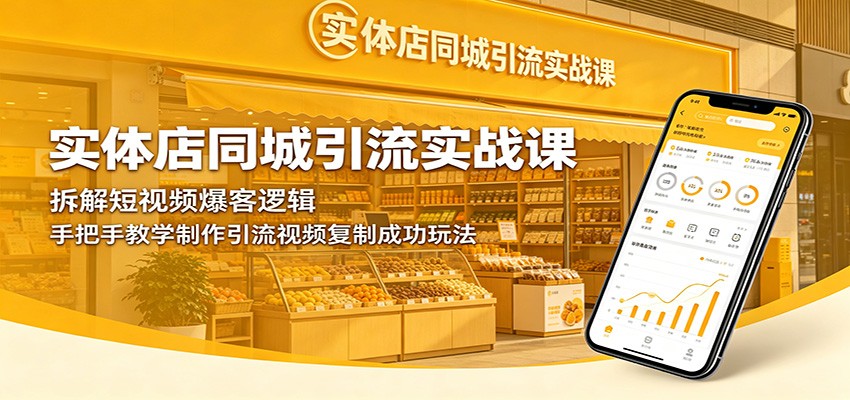 实体店同城引流实战课:拆解短视频爆客逻辑,手把手教学制作引流视频复制成功玩法-星辰网创 - 网创副业项目资源站