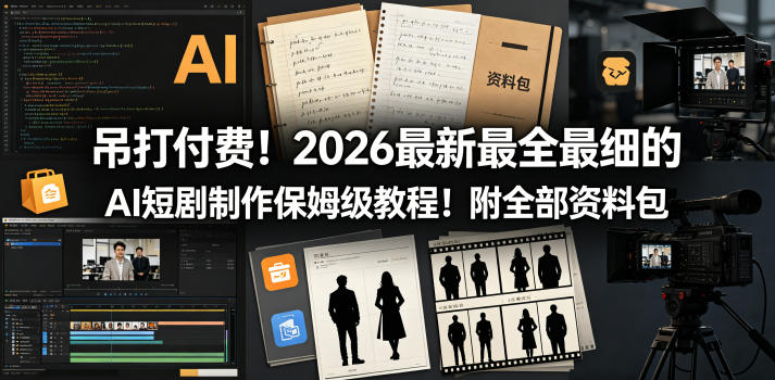 吊打付费！2026最新最全最细的AI短剧制作保姆级教程！附全部资料包 - 星辰网创 - 网创副业项目资源站-星辰网创 - 网创副业项目资源站
