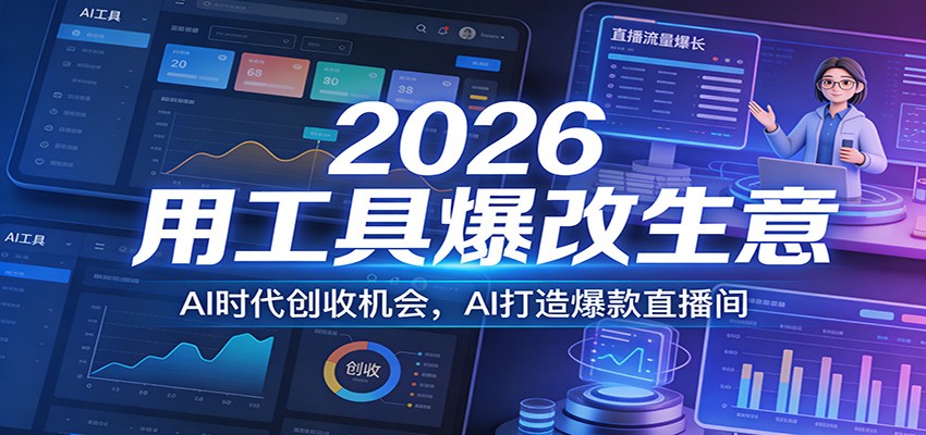 2026用工具爆改生意，AI时代创收机会，AI打造爆款直播间 - 星辰网创 - 网创副业项目资源站-星辰网创 - 网创副业项目资源站
