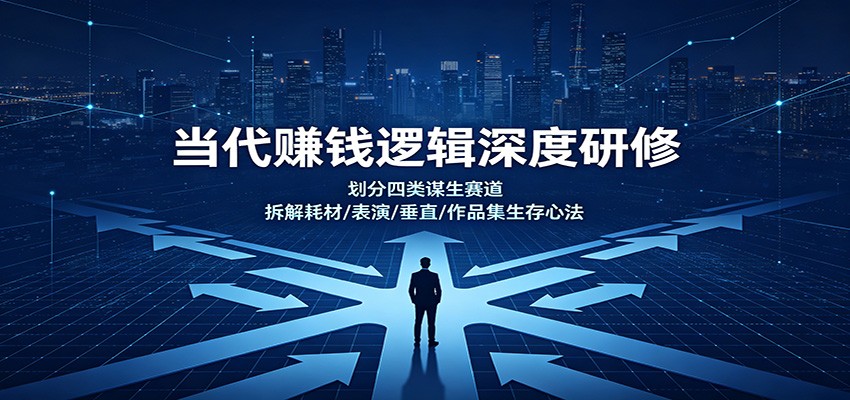 当代赚钱逻辑深度研修:划分四类谋生赛道,拆解耗材/表演/垂直/作品集生存心法-星辰网创 - 网创副业项目资源站