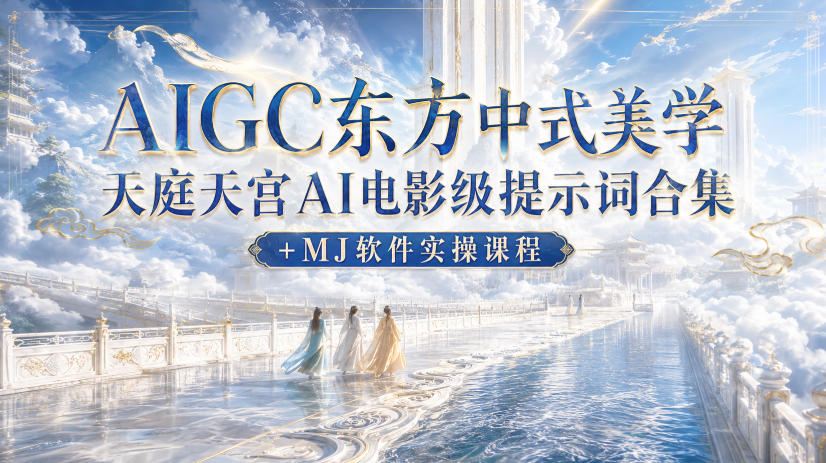 AIGC东方中式美学天庭天宫AI电影级提示词合集+MJ软件实操课程-星辰网创 - 网创副业项目资源站